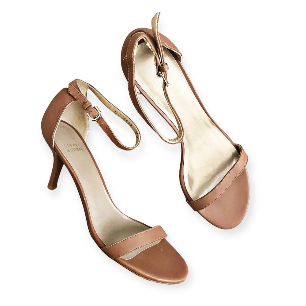 Stuart Weitzman Nunakedstraight Strap Sandals 3” Heel, NWT, Size 8.5